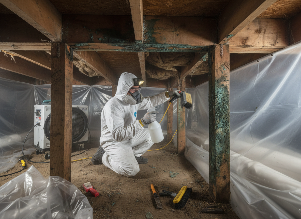 Crawl Space Mold Removal in Cardiff by the Sea, CA