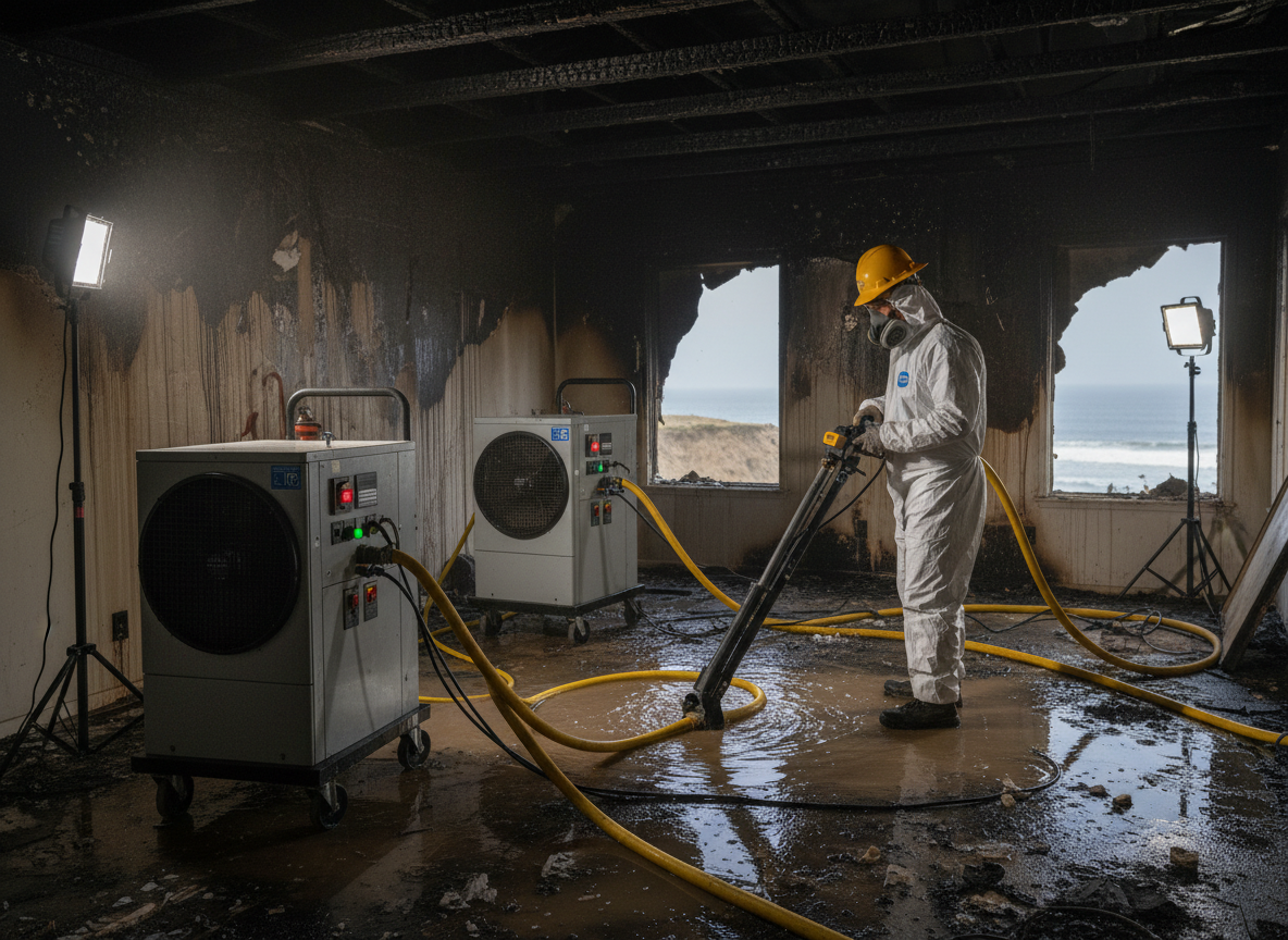 Water Damage Remediation After Fire in Cardiff by the Sea, CA
